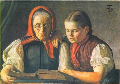 Madre y hermana del artista de Hans Thoma